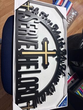 Welcome Home Decorative Cross Wall Sign - Black and Gold